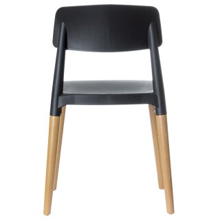PAPERFLOW Besucherstuhl "GLAMWOOD" 2er Set schwarz