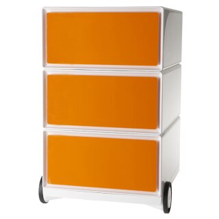 PAPERFLOW Rollcontainer "easyBox" 3 Schübe weiß / orange