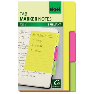 sigel Haftmarker Tab Marker Notes aus Papier 42 Blatt