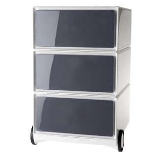 PAPERFLOW Rollcontainer "easyBox" 3 Schübe weiß / anthrazit