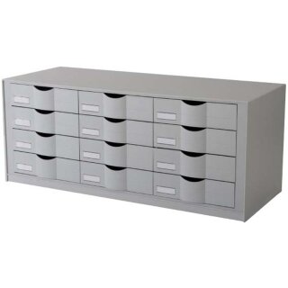PAPERFLOW Schubladenelement 12 Schubladen grau