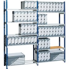PAPERFLOW Lagerregal RANGECO Anbauelement blau / grau