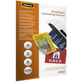 Fellowes Laminierfolientasche selbstklebend A4 160 mic 25 Stück
