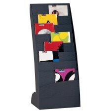PAPERFLOW Prospektständer Courbo 8 Fächer schwarz