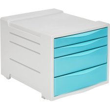 Esselte Schubladenbox ColourIce 4 Schübe blau/lichtgrau