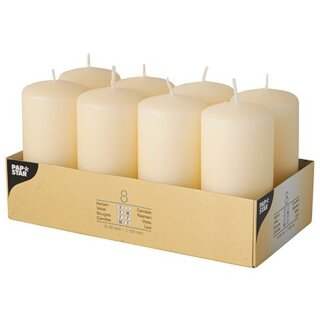 STARPAK Stumpenkerze Durchmesser: 50 mm creme 8 Stück