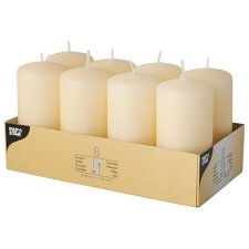 STARPAK Stumpenkerze Durchmesser: 50 mm creme 8 Stück