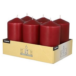 STARPAK Stumpenkerze Durchmesser: 60 mm bordeaux 6 Stück