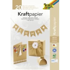 folia Kraftpapier-Block DIN A4 20 Blatt sortiert