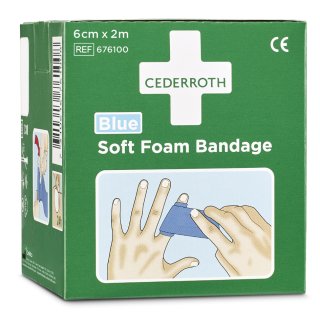 CEDERROTH Pflaster "Soft Foam Bandage" 60 mm x 2 m selbsthaftend blau