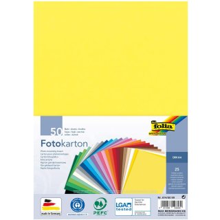 folia Fotokarton DIN A4 300 g/qm 25 Farben sortiert 50 Blatt