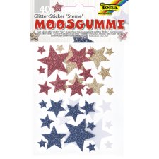 folia Moosgummi Glitter-Sticker "Sterne II"...