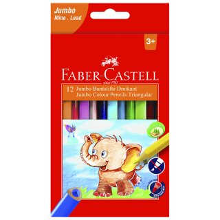 FABER-CASTELL Dreikant-Buntstifte Jumbo 12er Etui