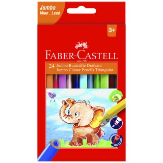 FABER-CASTELL Dreikant-Buntstifte Jumbo 24er Etui