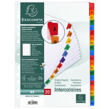 EXACOMPTA Karton-Register A-Z DIN A4 weiß 20-teilig