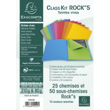 EXACOMPTA Aktendeckel ROCKS Class Kit farbig sortiert 75 Aktendeckel