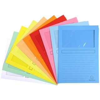 EXACOMPTA Sichtmappe SUPER DIN A4 160 g/qm farbig sortiert 100 Sichtmappen