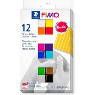 FIMO SOFT Modelliermasse-Set "Basic" 12er Set 12 Blöcke à 25 g