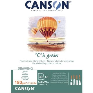 CANSON Zeichenpapierblock "C" à grain DIN A5 180 g/qm 30 Blatt