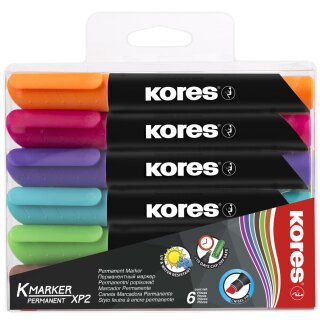 Kores Permanent-Marker "K MARKER" Rundspitze 6er Etui