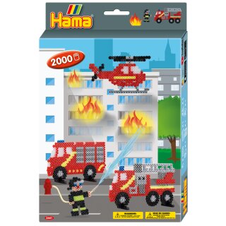 Hama Bügelperlen midi "Feuerwehr" Geschenkpackung 2.000 Bügelperlen