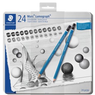 STAEDTLER Bleistift Mars Lumograph 24er Metalletui