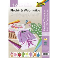 folia Flecht- & Webmotive Set DIN A4 16 Blatt und 190 Flechtstreifen