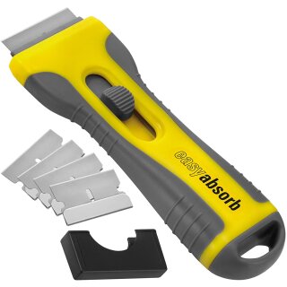 easyabsorb Glas-Schaber mit Softgrip Griff gelb / grau