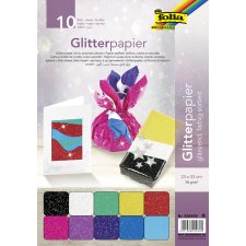 folia Glitterpapier 70 g/qm 230 x 330 mm farbig sortiert...