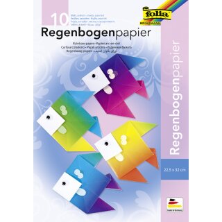 folia Regenbogenpapiermappe 225 x 320 mm 100 g/qm 10 Blatt