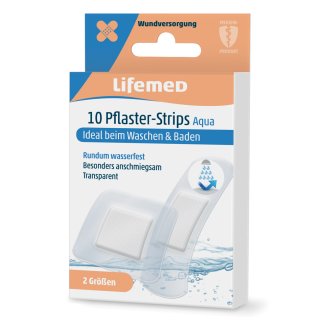 Lifemed Pflaster-Strips "Aqua" transparent 10er