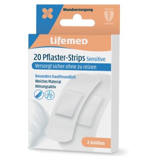 Lifemed Pflaster-Strips "Sensitive" weiß 20 Stück