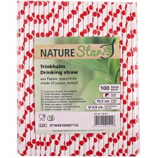 NATURE Star Papier-Trinkhalm 197 mm rot/weiß...