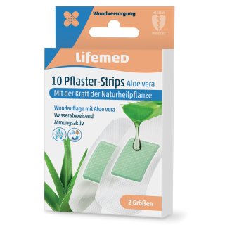 Lifemed Pflaster-Strips "Aloe vera" weiß 10er