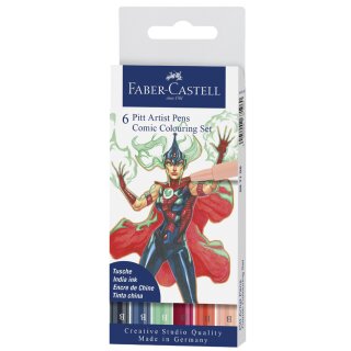 FABER-CASTELL Tuschestift PITT artist pen 6er Etui Colouring