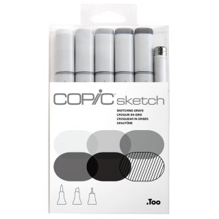 COPIC Marker sketch 6er Set "Sketching Grays"