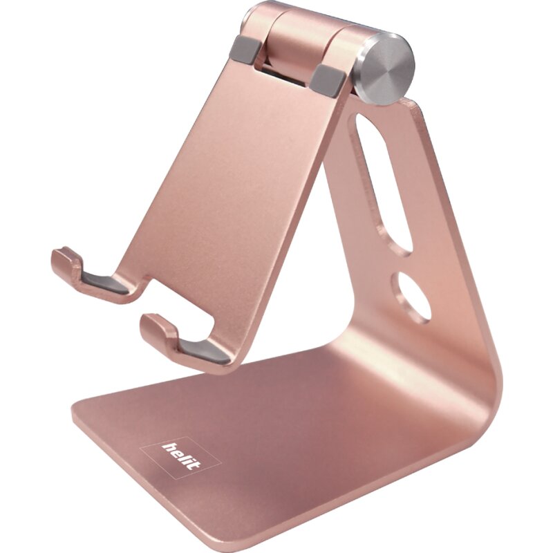 Helit H2380126 – Supporto Da Tavolo Per Cellulare 'The Lite Stand' – Alluminio, Colore Oro Rosa – Antiscivolo, Regolabile
