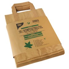 PAPSTAR Kompostbeutel mit Henkel braun 10 Liter 15...