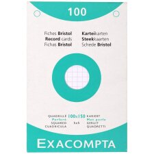 EXACOMPTA Karteikarten 100 x 150 mm kariert weiß...