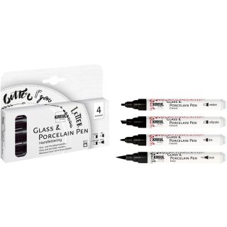 KREUL Glass & Porcelain Pen Handlettering 4er-Set