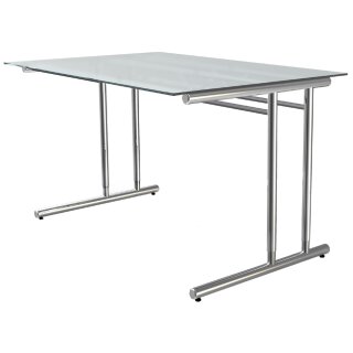 kerkmann Schreibtisch ARTLINE (B)1.200 mm mit Glasplatte Speditionsversand