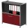 kerkmann Sideboard ARTLINE 2 Ordnerhöhen 1 rote Schublade Speditionsversand