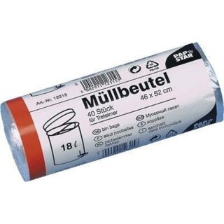 STARPAK Mülleimerbeutel HDPE 18 Liter weiß 40 Beutel