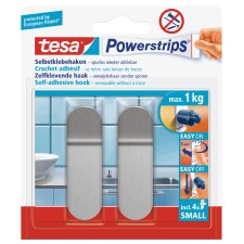 tesa Powerstrips Haken SMALL Metall halbrund 2 Haken und...
