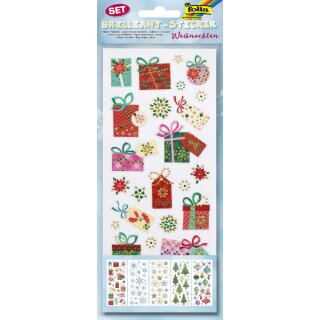 folia Brilliant-Weihnachts-Sticker "Weihnachten" 5 Blatt