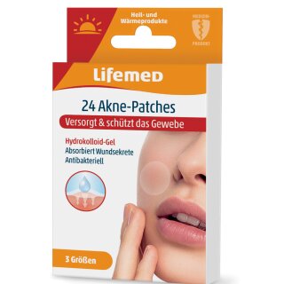 Lifemed Akne-Patches transparent 3 Größen 24 Stück