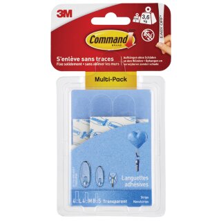 3M Command Nachfüllpackung Strips transparent sortiert Tragkraft: 225 g - 1,8 kg