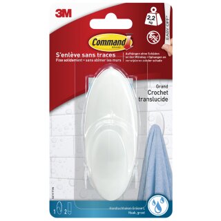 3M Command Badhaken Kunststoff Größe: L weiß Tragkraft: 2,2 kg