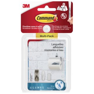 3M Command Bad-Klebestreifen Strips Multipack (S/M/L) wasserrestistent