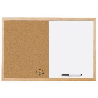 Bi-Office Kombi-Tafel mit Holzrahmen (B)400 x (H)300 mm